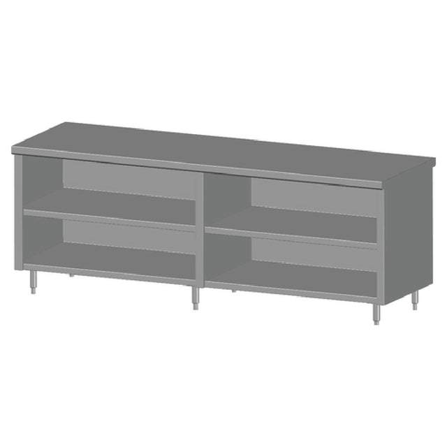 SPG 7CBT-24 - Universal Stainless Work Table, Cabinet Base With Open Front, 84"W X 24"D