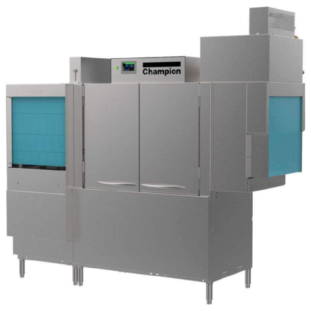 Champion 76 PRO-FF-HR Pro Series 76”W (54” Single Tank With 22” Front Feed Prewash Standard With Vent Stack) Rack Conveyor Dishwasher