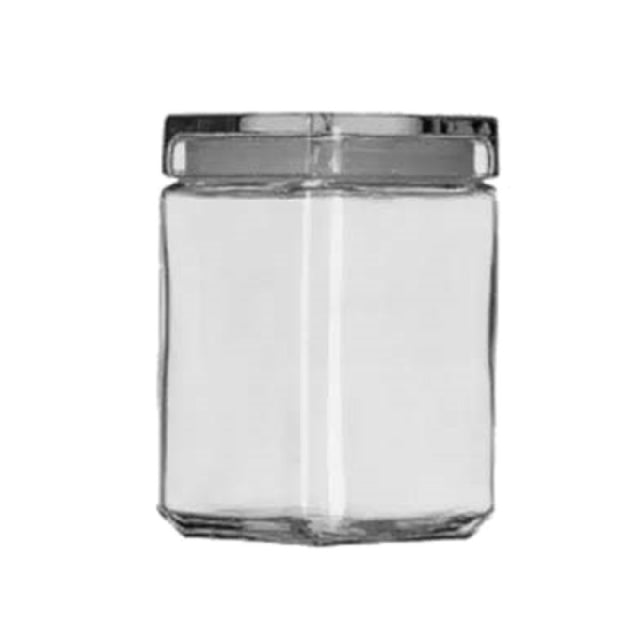 Anchor Hocking 85588R Square Jar 48 Oz. (1-1/2 Qt.) 4-3/8" Dia.