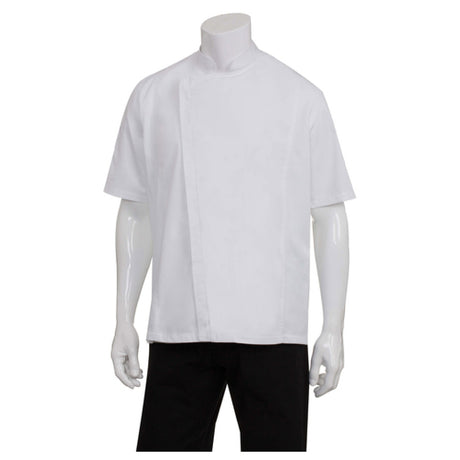 Chef Works BCSZ009-WHT-L Springfield Chef Coat Single-breasted Short Sleeves