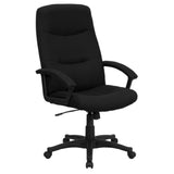 Flash Furniture BT-134A-BK-GG Executive Swivel Office Chair 44-1/2" To 48-1/4" Adjustable Height