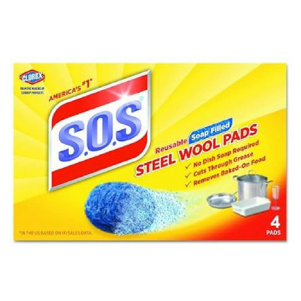 AllPoints 8136306 Steel Wool Soap Pads 4 Count