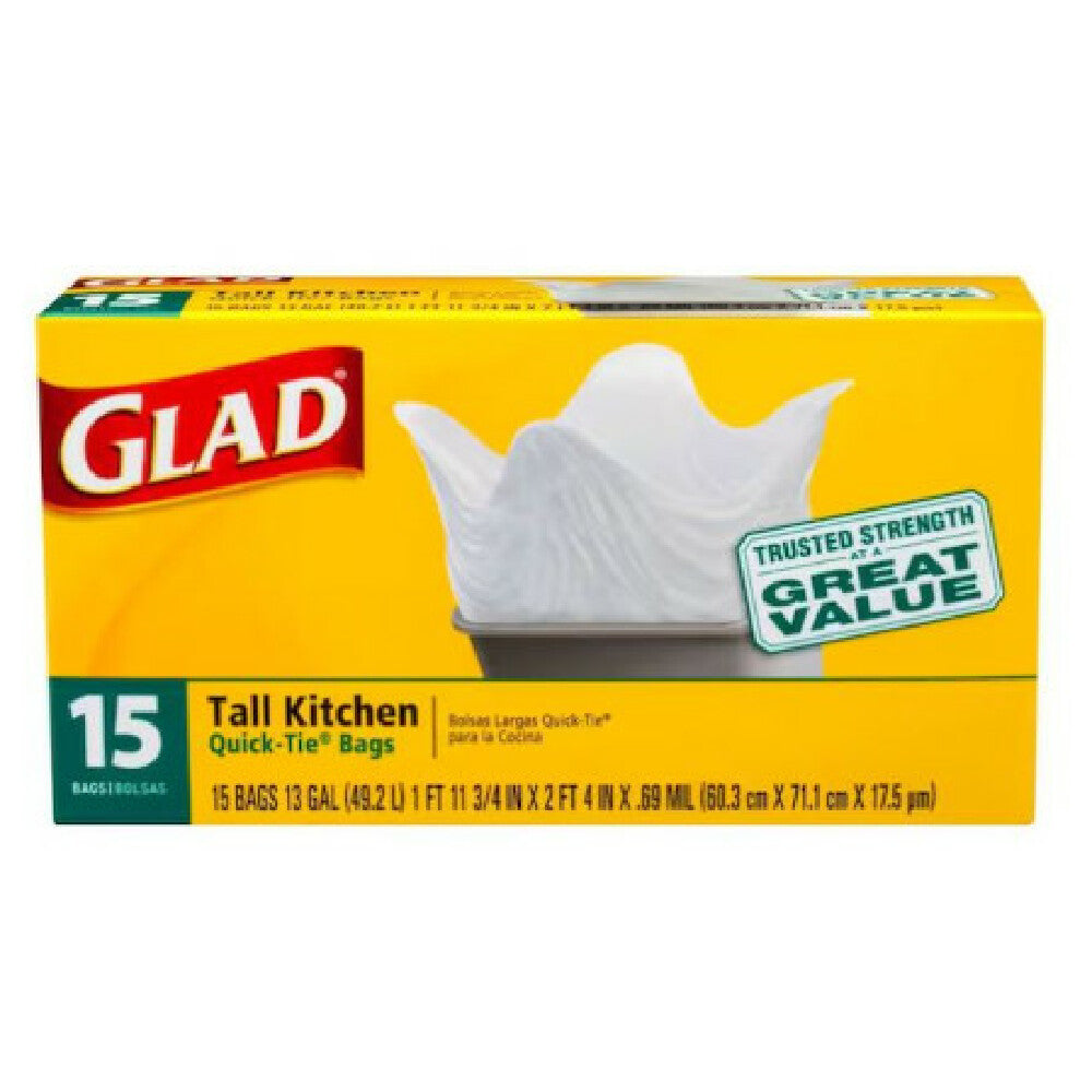AllPoints 8136311 Glad 13 Gal Trash Bags Quick Tie