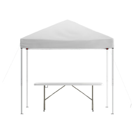 Flash Furniture JJ-GZ88183Z-WH-GG Otis Pop-up Canopy Tend And Folding Table Set