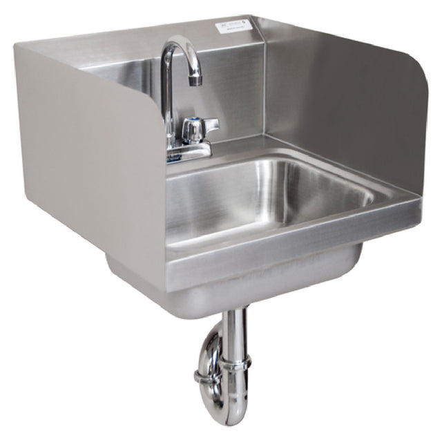 BK Resources BKHS-D-1410-SS-PT-G Hand Sink Wall Mount 14" Wide X 10" Front-to-back X 5" Deep Bowl