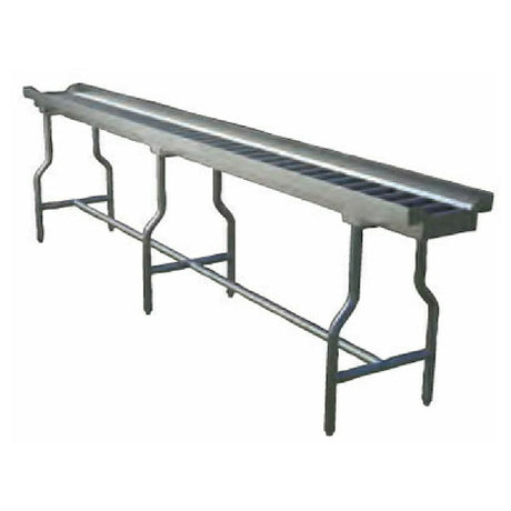 Alluserv RC10 Tray Make-Up Conveyor 10' Section 2" O.D. Grey PVC Tubing With Stainless Steel Ball Bearings