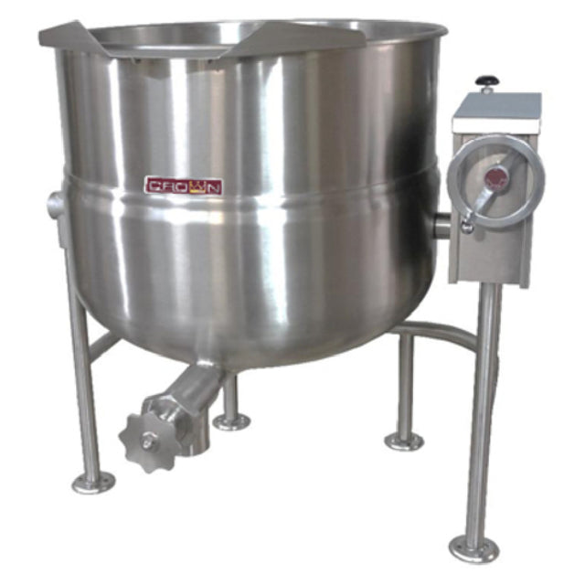 Crown Steam DLT-80 Tilting Kettle Direct Steam 80 Gallon Capacity