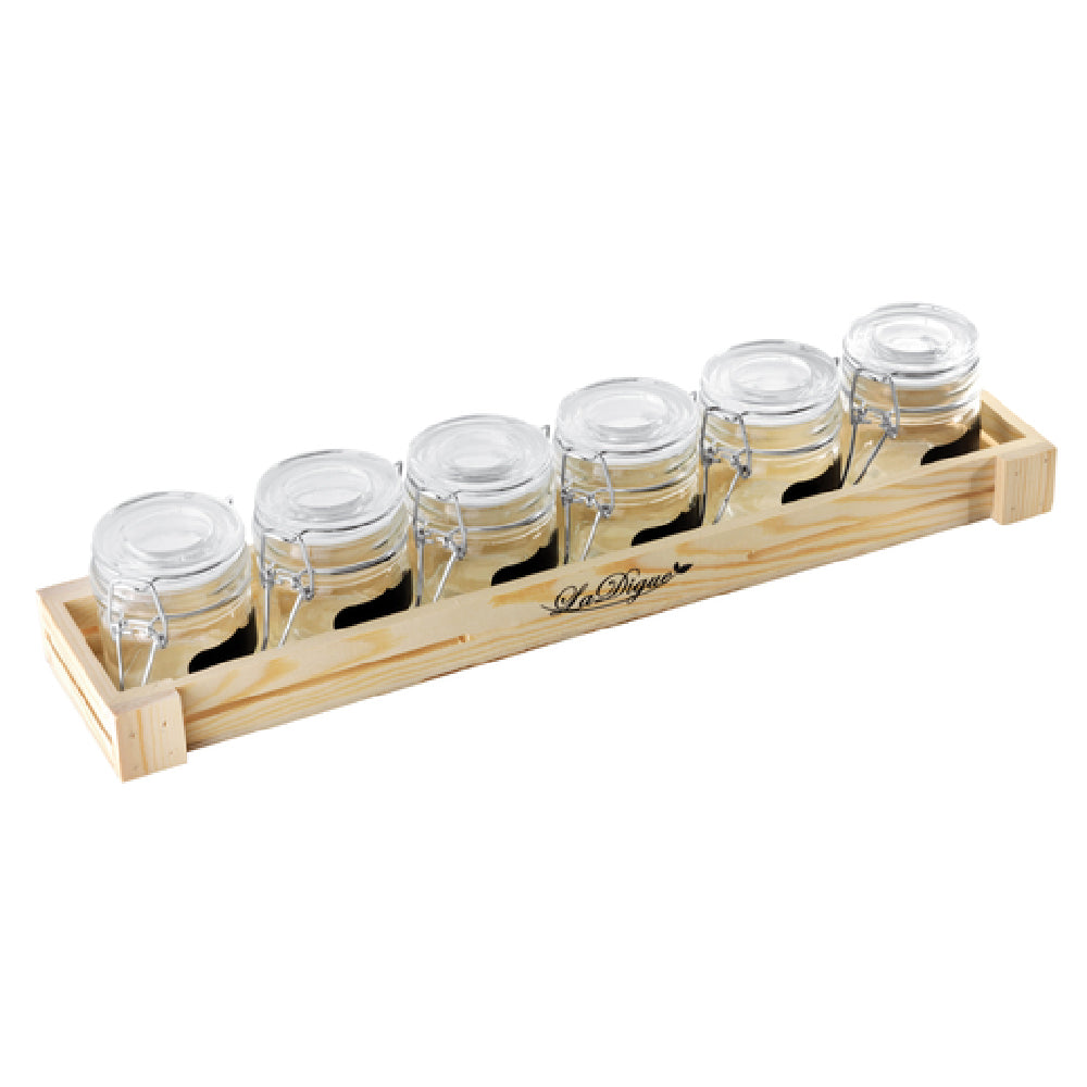 Paderno 41205-09 Mini Jar Set Includes: (6) 3.4 Oz. Glass Jars With Latch Lid