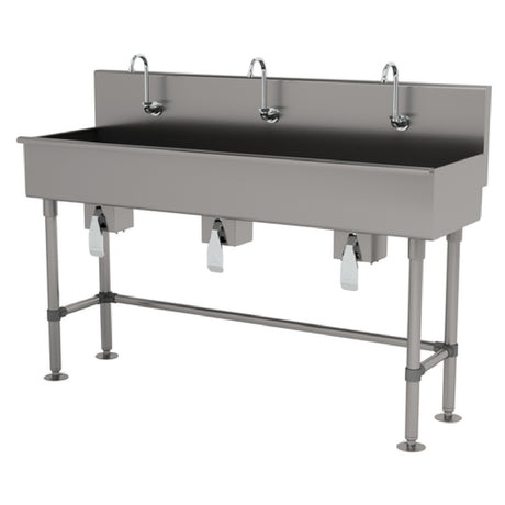 Advance Tabco 19-FM-72KV Multiwash Hand Sink With Knee Valve 72"W X 19-1/2"D X 42-1/2"H (overall)