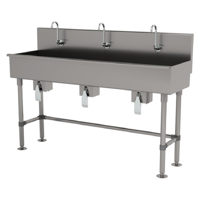Advance Tabco 19-FM-72KV Multiwash Hand Sink With Knee Valve 72"W X 19-1/2"D X 42-1/2"H (overall)