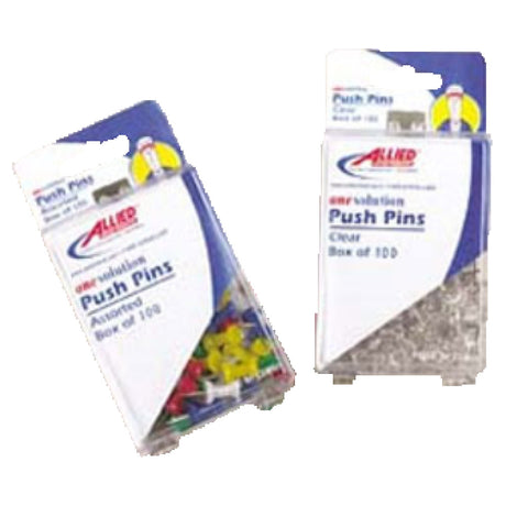 Franklin Machine Products 139-1087 Push Pins Assorted Colors (100 Per Box)