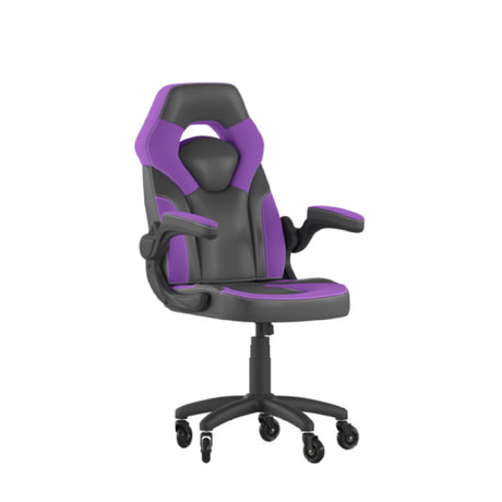 Flash Furniture CH-00095-PR-RLB-GG X10 Gaming Chair 250 Lb. Weight Capacity LeatherSoft Upholstery With Mesh Inserts