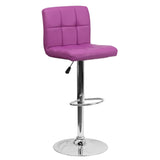 Flash Furniture DS-810-MOD-PUR-GG Swivel Bar Stool Adjustable Height Contemporary Style