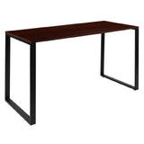 Flash Furniture GC-GF156-14-MHG-GG Computer Desk 55"W Laminated Mahogany Top With PVC Edging