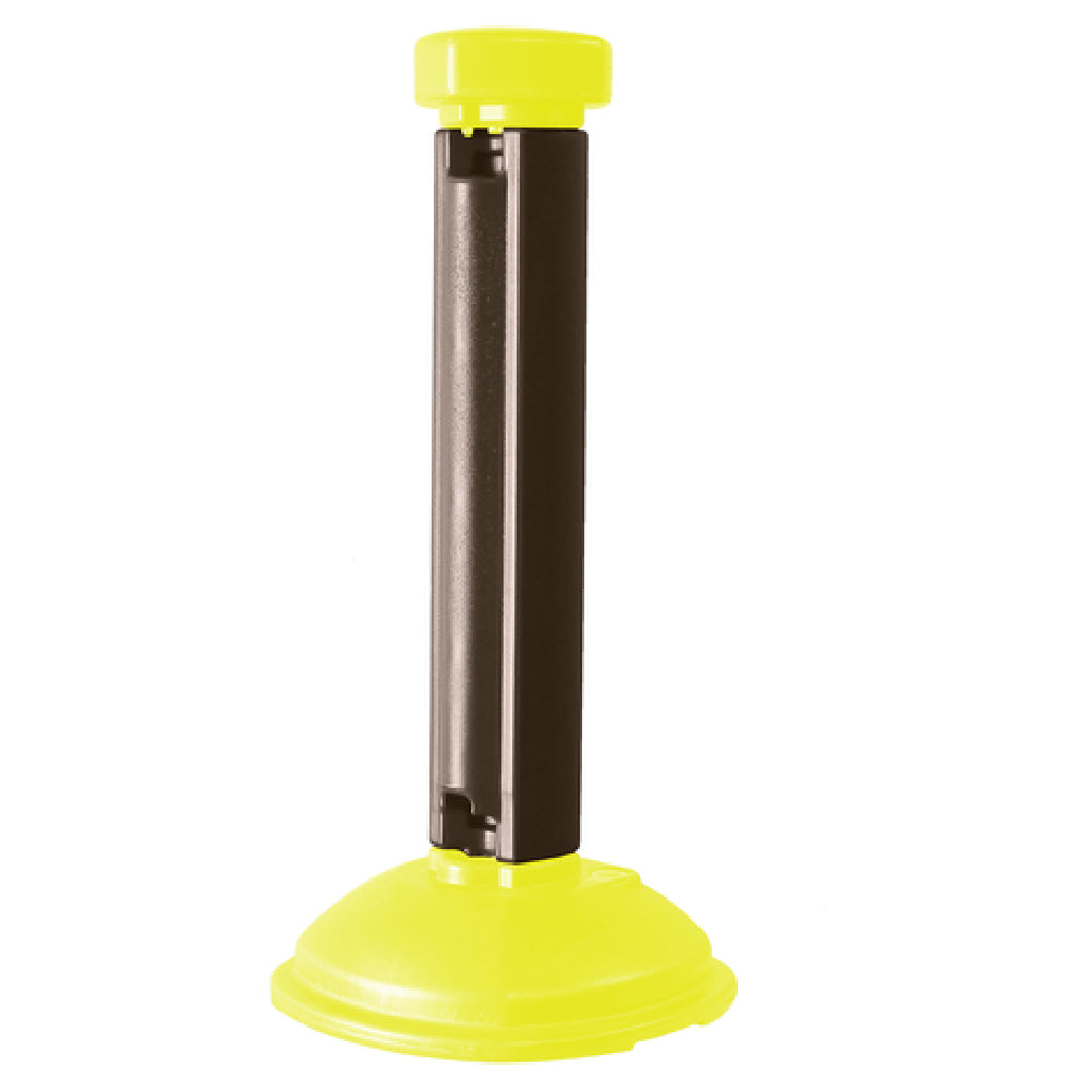 Grosfillex US961013 Fence Post & Base Interlocking Yellow Base Safety With Brown Cap