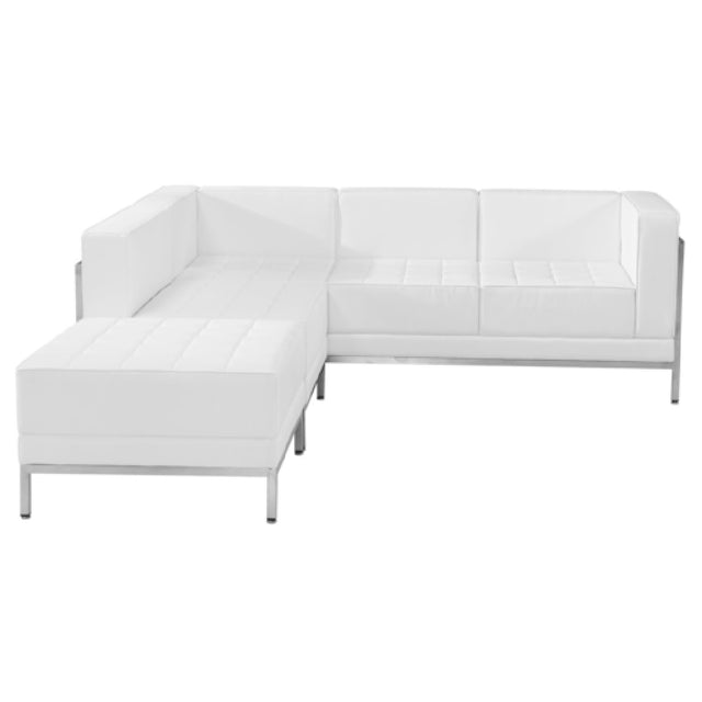 Flash Furniture ZB-IMAG-SECT-SET9-WH-GG Hercules Imagination Series Sectional 79"W X 28-3/4" To 84-3/4"D X 27-1/2"H Overall