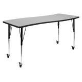 Flash Furniture XU-A3060-CON-GY-T-A-CAS-GG Wren Activity Table 60"W X 26"D X 20"-30"H