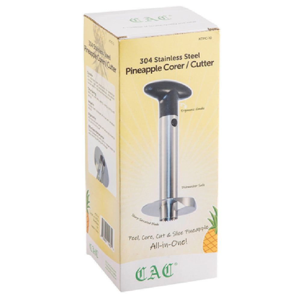 CAC China KTPC-10 Pineapple Corer/Cutter 9-7/8"L X 3-1/2"dia. Includes Cap For Serrated Teeth