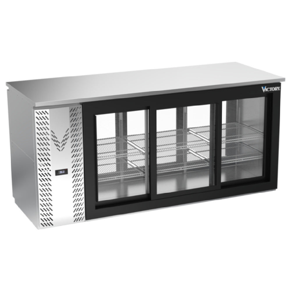 Victory VBBN72HC-F-GS-PT-S - Pass-Thru Back Bar Refrigerator, Food Rated, Three-section