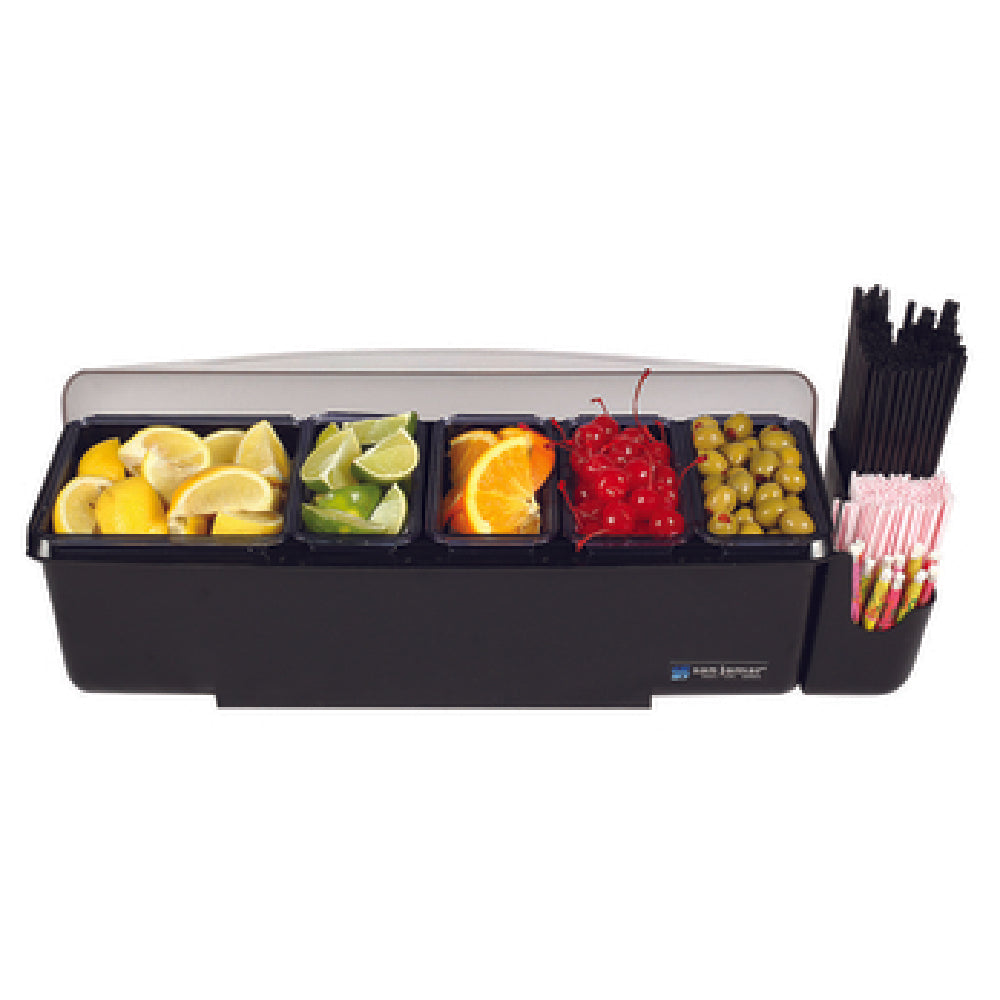 San Jamar BD4005E The Dome® Garnish Center 22"L X 7-1/2"W X 8-1/2"H Holds (1) 2 Qt. Deep Tray