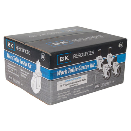 BK Resources 5SBR-RA-LDP-PS6 Work Table Caster Kit 5" 5SBR-RA-LPD-TLB Casters (6 Per Kit)