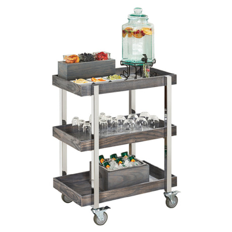 Cal Mil 3834-83 Ashwood Beverage Cart 31"W X 20-1/8"D X 39-1/4"H 3-tier