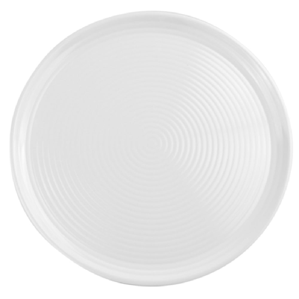 Bauscher Hepp T3225 - Ripple Pizza Plate, 12-1/4" Dia., Round With Geometric Circular Ripple Pattern