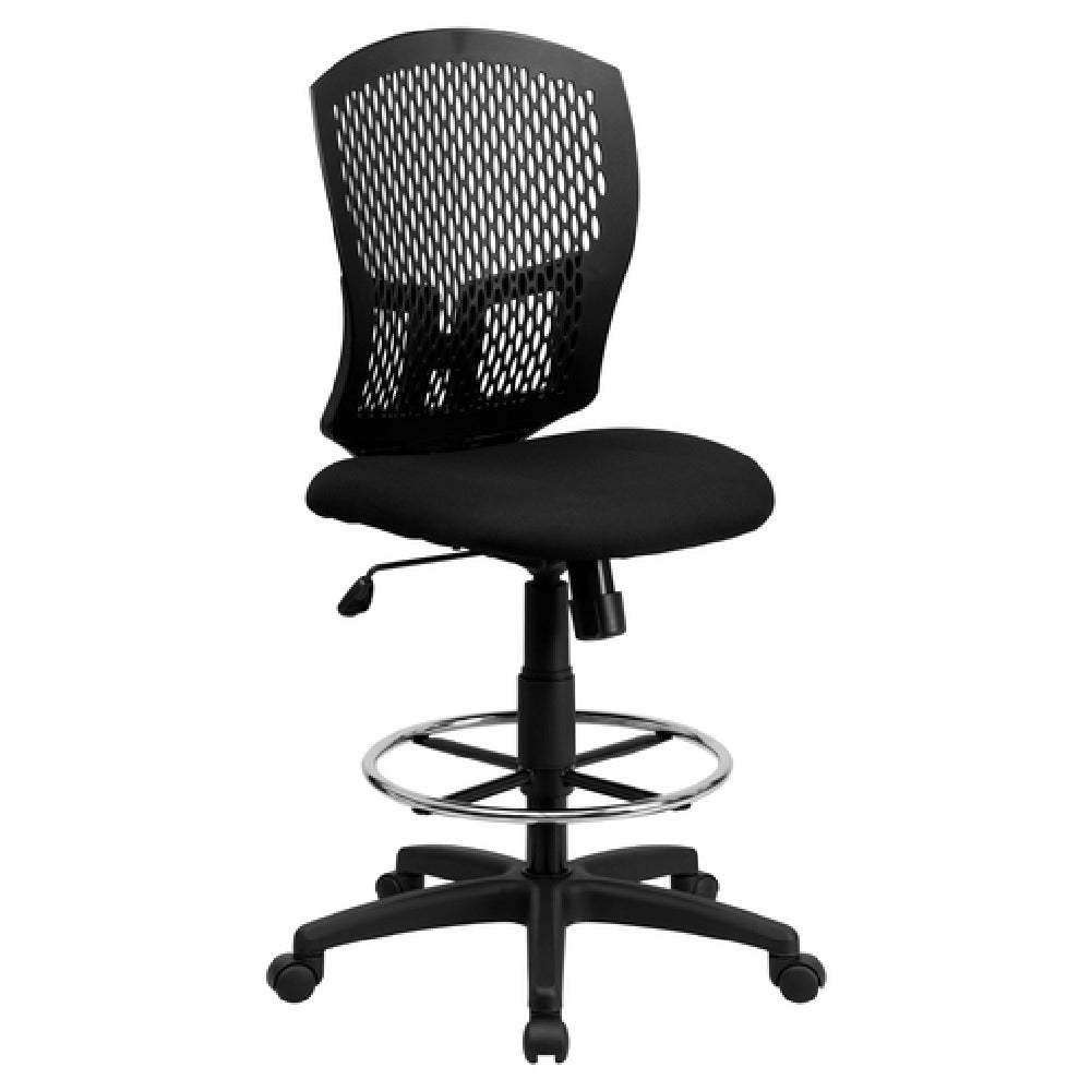 Flash Furniture WL-3958SYG-BK-D-GG Designer Back Swivel Drafting Stool 45-3/4" To 50" Adjustable Height