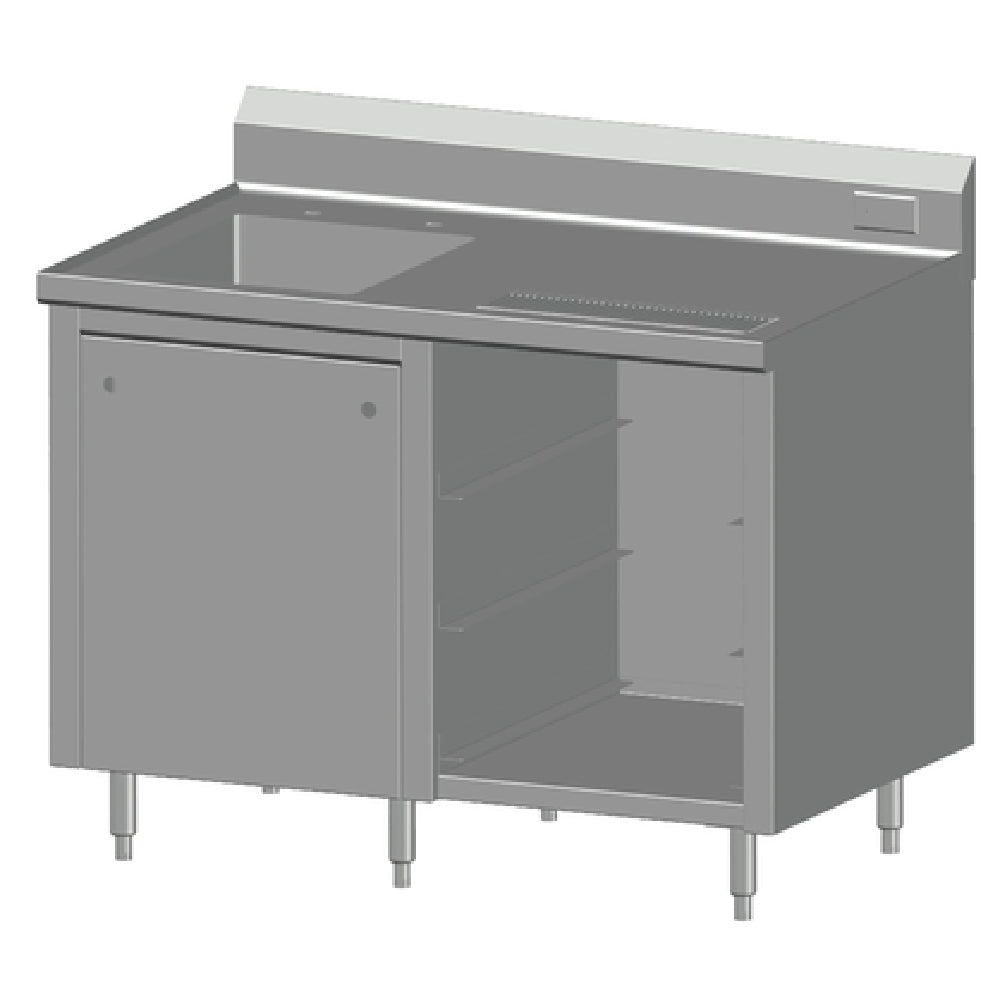 SPG BCRS-48L - Universal Stainless Beverage Counter, With Rack Slides, 48" Long
