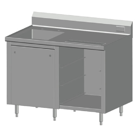 SPG BCRS-48L - Universal Stainless Beverage Counter, With Rack Slides, 48" Long