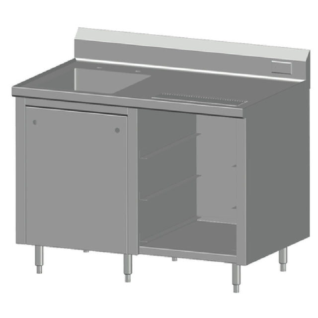 SPG BCRS-48L - Universal Stainless Beverage Counter, With Rack Slides, 48" Long