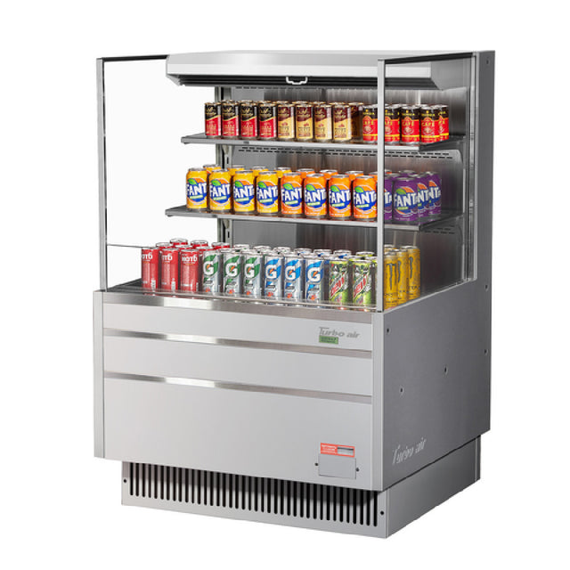 Turbo Air TOM-36L-UF-S-3S-N Horizontal Open Display Merchandiser Low-profile 11.1 Cu. Ft. Capacity