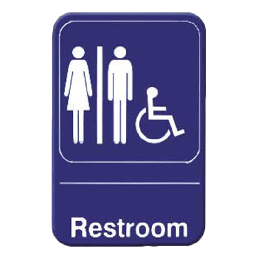 Thunder Group PLIS6903BL Information Symbol Sign 6" X 9" "Restroom/Accessible"