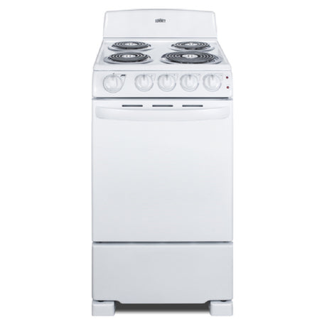 Summit RE203W Electric Range 20"W 2.3 Cu.ft. Oven Capacity