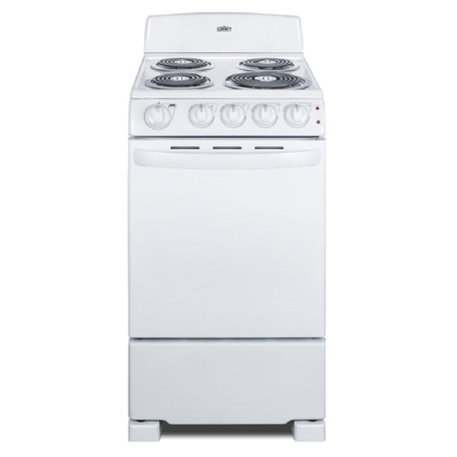 Summit RE203W Electric Range 20"W 2.3 Cu.ft. Oven Capacity