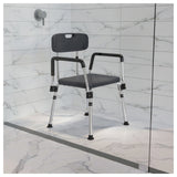 Flash Furniture DC-HY3523L-GRY-GG Hercules Series Shower Chair 28" To 33" Adjustable Height