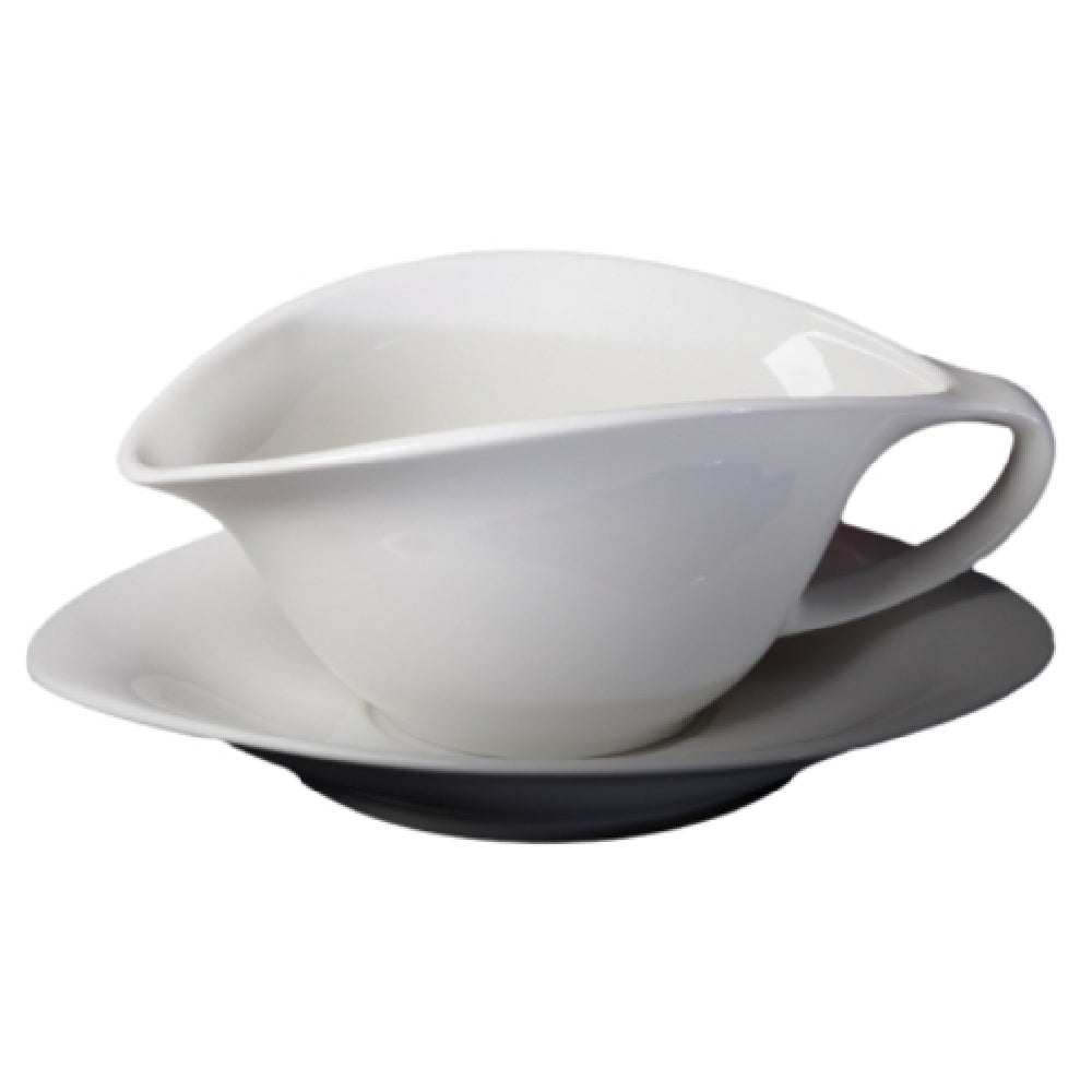 Cameo China 711-75/S Shell Shape Gravy Boat & Saucer Set 11 Oz (325 Ml)