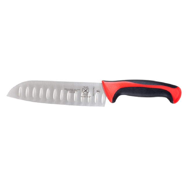 Mercer Culinary M22707RD Millennia Colors® Santoku Knife 7" Granton Edge