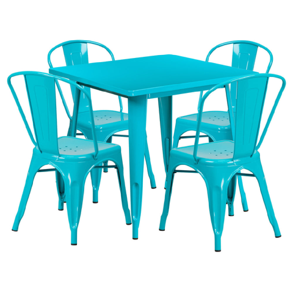 Flash Furniture ET-CT002-4-30-CB-GG Table And Chair Set Includes (1) 31-1/2"W X 31-1/2"D X 29-1/2"H Table