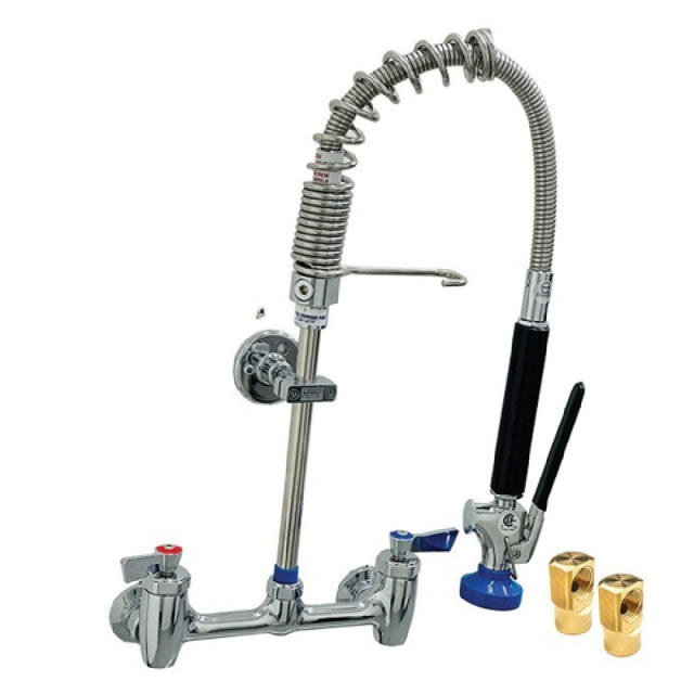 Fisher 70010 Mini Pre-Rinse Assembly 8” Backsplash Control Valve With Spring Action Flexible Gooseneck