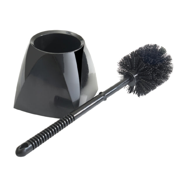 Winco BR-15SET-B Toilet Bowl Brush With Caddy PP Black (Qty Break = 24)