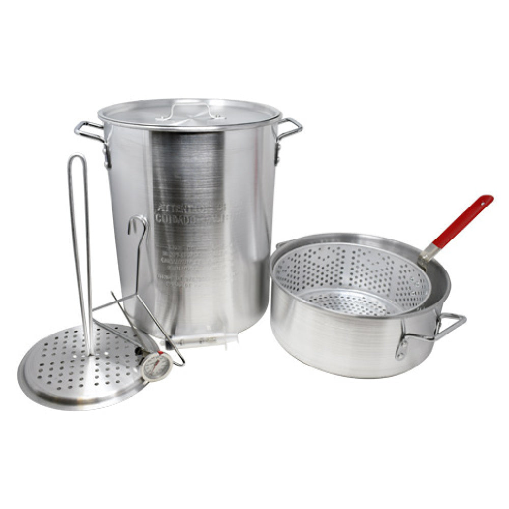 Omcan 47172 (47172) Fryer/Boiler/Steamer Set Includes: 12.9”dia. X 15.4”H 30 Quart Stock Pot With Lid