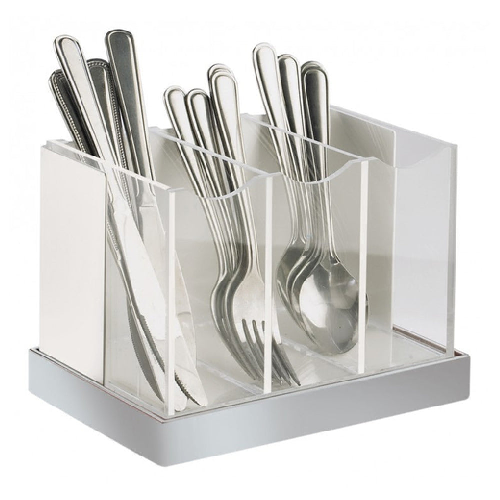 Cal Mil 3015-55 Luxe Flatware Holder 8-1/4"W X 5-3/4"D X 6"H (3) Bins