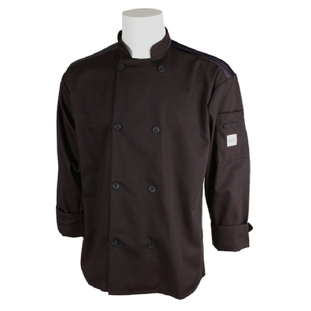 Mercer Culinary M60017BKS Millennia Air® Unisex Jacket Full Mesh Back (8) Traditional Buttons