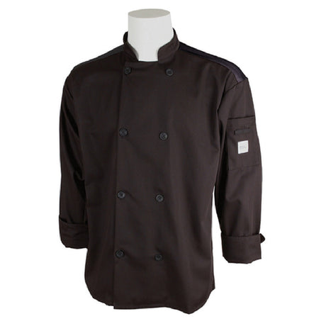 Mercer Culinary M60017BK1X Millennia Air® Unisex Jacket Full Mesh Back (8) Traditional Buttons