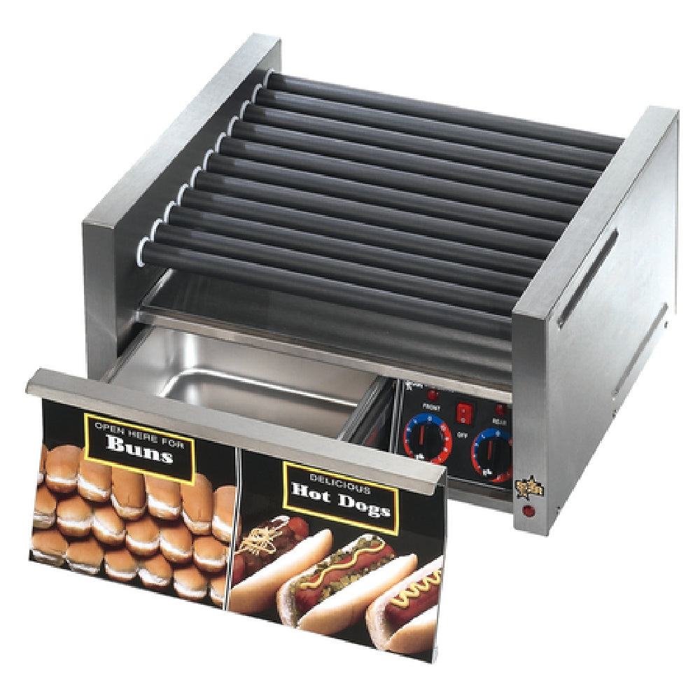 Star 30CBD Grill-Max® Hot Dog Grill Roller-type With Integrated Bun Drawer