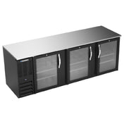 Beverage Air BB94HC-FG-B - Refrigerated Food Rated Back Bar Storage Cabinet, Three-section
