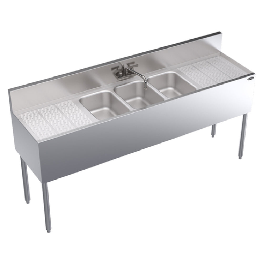 Krowne KR19-63C Royal Series Underbar Sink Unit Three Compartment 72"W X 19"D