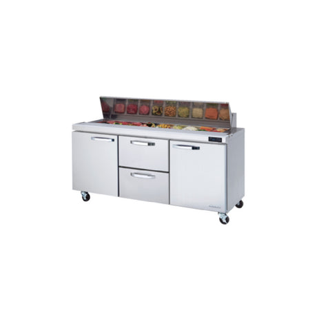 Blue Air BLPT72-D2M-HC Sandwich Prep Table Three-section 72-3/8"W