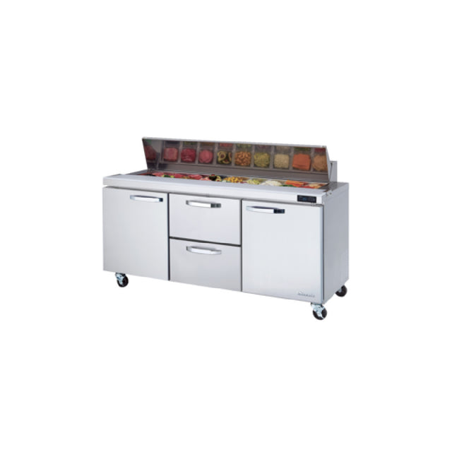 Blue Air BLPT72-D2M-HC Sandwich Prep Table Three-section 72-3/8"W